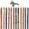 Wooden Walking Sticks and Canes Travel Collapsible for Men Women Seniors Hiking with Brass Horse Handle (Black Antique, AANWS-83) (WS-01) view 1