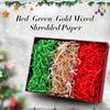 Christmas Crinkle Cut Paper Shred 300g/10.6oz - Red, Green, Gold Raffia Confetti Filler for Gift Baskets, Boxes, Xmas Party Supply view 2
