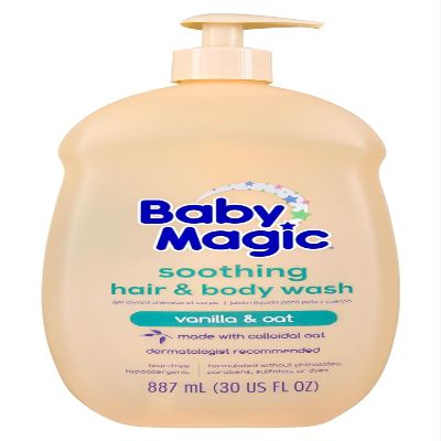 Baby Magic Soothing Hair & Body Wash, Vanilla & Oat, Soothes and Cleanses, Specially Formulated for Baby's Delicate Skin, Tear Free, Hypoallergenic, Dermatologist Recommended, 30 Fl Oz