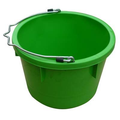 8 Quart / 2 Gallon Lime Green Poly Resin Farm/Ranch/Home/Shop Utility Bucket Pail - Pack of (3)