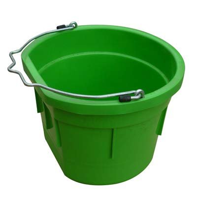 8 Quart 2 Gallon Lime Green Flat Back Sided Farm/Ranch/Shop Utility Bucket Pail - Pack of (6)