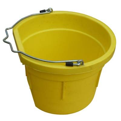 8 Quart 2 Gallon Yellow Flat Back Farm/Ranch/Shop Utility Bucket Pail - Pack of (2)