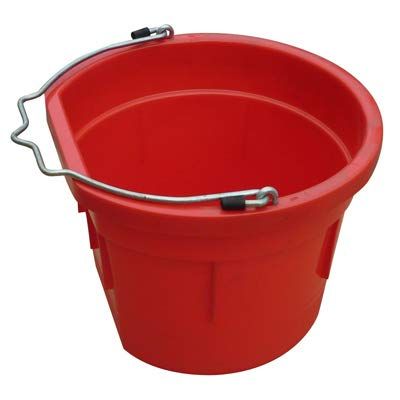 8 Quart 2 Gallon Red Flat Back Farm/Ranch/Shop Utility Bucket Pail - Pack of (10)