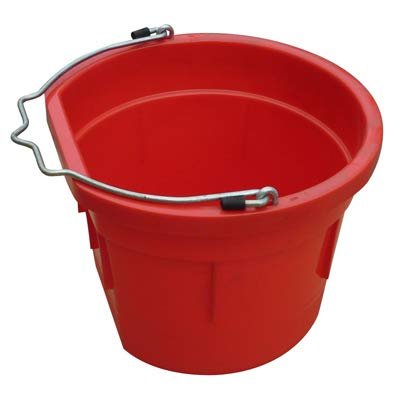 8 Quart 2 Gallon Red Flat Back Farm/Ranch/Shop Utility Bucket Pail - Pack of (10)