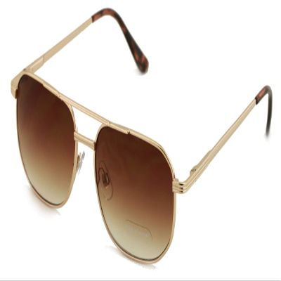 V.W.E. Metal Tear Drop Outdoor Reading Sunglasses - Spring Hinge Square - Tinted Readers Glasses (Brown, 2.00, multiplier_x)