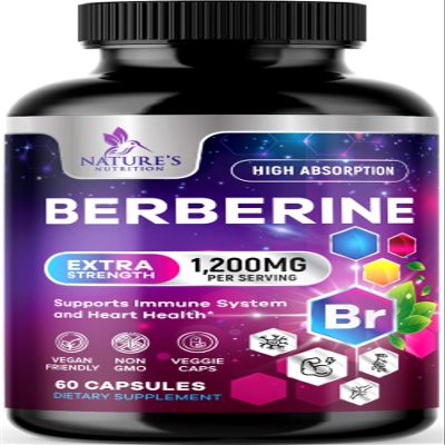 Berberine HCL Supplement 1200mg - High Absorption HCL, Extra Strength Berberine Supplement for Advanced Heart Health & Daily Immune Support, Sugar Free, Vegan, Bottled in USA - 60 Veggie Capsules