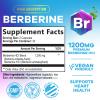 Berberine HCL Supplement 1200mg - High Absorption HCL, Extra Strength Berberine Supplement for Advanced Heart Health & Daily Immune Support, Sugar Free, Vegan, Bottled in USA - 60 Veggie Capsules view 2