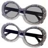 mincl Oprah style Bling Rhinestone Round Reading Glasses For Women Shiny Diamond Photochromic Presbyopia Sunglasses Reader (gray, 2.5, multiplier_x) view 1
