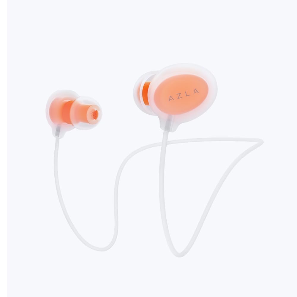 AZLA POM 10S - Ear Plugs for Sleeping Noise Cancelling - Silicone Earplugs for Sleep, Snoring, and Noise Reduction - Best Earplugs to Drown Out Snoring - Ear Plugs for Snoring Blocking (Orange)