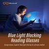 Bloomoak 99% Orange Blue Light Blocking Glasses,Retro Trendy Round Style,Relieve Eye Fatigue,Improve Sleep For Screens/Games view 4