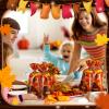 Zhanmai 100 Pcs Thanksgiving Fall Cellophane Bags Maple Leaves Goodie Treat Bags Autumn Pumpkin Candy Bags with 150 Gold Twist Ties for Thanksgiving Fall Party Supplies Gift Wrapping (Classic Style) view 3