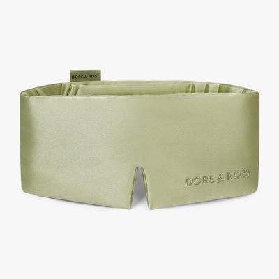Dore & Rose Deep Sleep Mask Light Blocking, 23 Momme Mulberry Silk Eye Mask, Ultra Soft, Adjustable - Travel Sleeping Mask for Men & Women - Olive