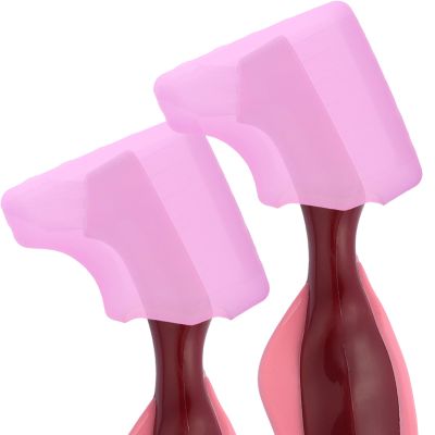 Anbbas 2pcs Soft Silicone Denture Brush Cover Fit Most Denture Toothbrushes(Pink)