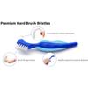 Anbbas 2pcs Premium Hard Denture Brush with Toothbrush Cover Cap Dental Cleaning Brush Set for Denture Care False Teeth Cleaner Tool view 2