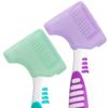 Anbbas 2pcs Silicone Denture Brush Cover Fit Most Denture Toothbrushes(Green and Purple) view 1
