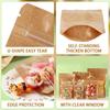 150 Pack Kraft Paper Bags with Clear Window 4x6 Reclosable Small Stand Up Mylar Bags for Food Storage Resealable Smell Proof Pouch, Edible Packaging, Reusable bags for Small Business view 2