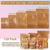 150 Pack Kraft Paper Bags with Clear Window 4x6 Reclosable Small Stand Up Mylar Bags for Food Storage Resealable Smell Proof Pouch, Edible Packaging, Reusable bags for Small Business view 4