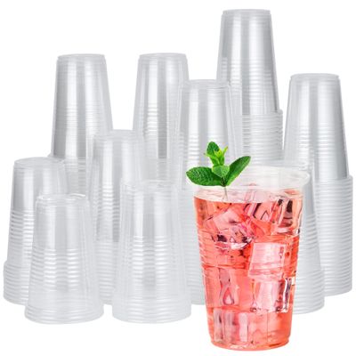 RACETOP 500 pack 9 oz Disposable Plastic Cups, Clear Plastic Cups Tumblers, Disposable Cups Bulk, Transparent for Wedding, Thanksgiving, Birthday, Halloween, Christmas Party