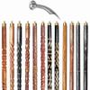 Wooden Walking Sticks and Canes Travel Collapsible for Men Women Seniors Hiking with Brass Staff Handle (Silver Polished, AANWS-102) (WS-02) view 1