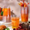 Sliner Thanksgiving Disposable Plastic Cups Thanksgiving Autumn Fall Leaves Clear Plastic Cups with Maple Leaf Pattern for Holiday Party Harvest Beverage Drinks Cup Wedding Supplies(12oz, 60 Pcs) view 3