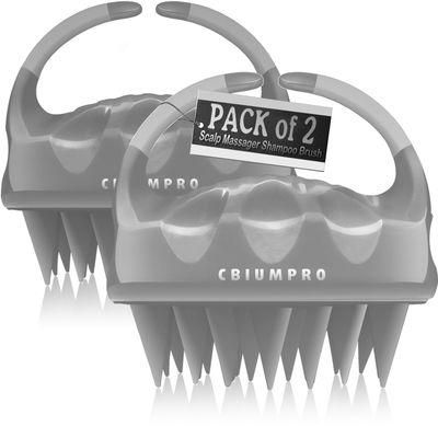 Cbiumpro 2-Pack Scalp Massager Shampoo Brush, Ultra Soft Silicone Scalp Scrubber Exfoliator Brush for Hair Growth & Dandruff Removal - 100% Fit All Hair Types