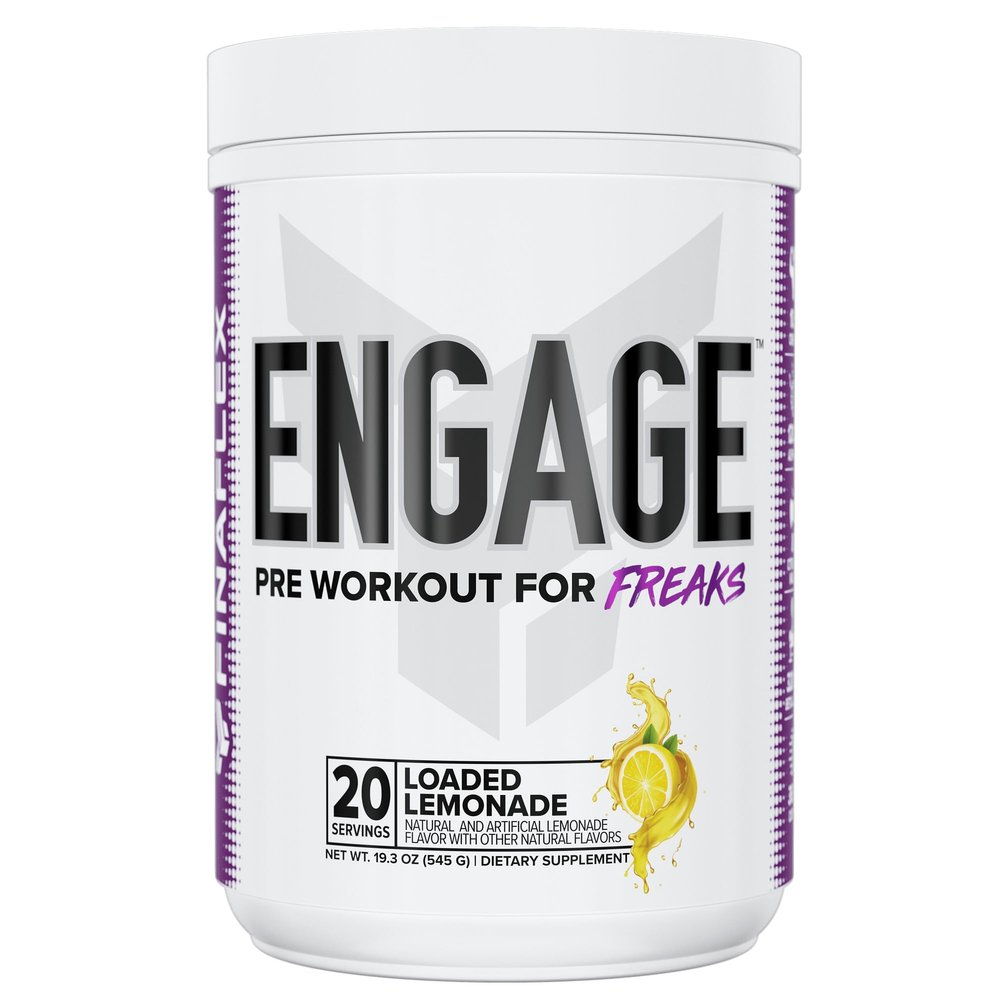 FINAFLEX Engage Pre Workout, Loaded Lemon - Train Harder, Longer & Stronger - Includes Creatine, Beta-Alanine, Alpha GPC, Citrulline & Caffeine - 20 Servings