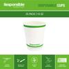 Responsible Products 10 oz Double Wall Insulated Paper Coffee Cups (25 Count)  Smooth Wall Insulated To Go Coffee Cups - Natural White, Compostable, Eco-Friendly, Disposable Hot Beverage Cups view 3