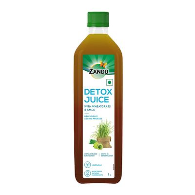 ZANDU Detox Juice 1L, Rich in Vitamin C, Helps with Body Detox and Blood Purification, 100% Ayurvedic and Natural