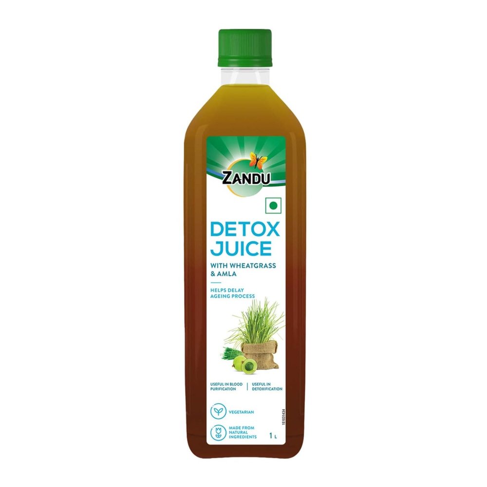 ZANDU Detox Juice 1L, Rich in Vitamin C, Helps with Body Detox and Blood Purification, 100% Ayurvedic and Natural