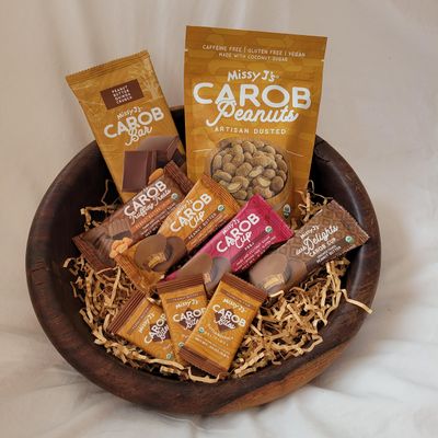 Missy J's Organic Carob Peanut Lovers Sampler pack-9 products, Vegan Gluten Free, Substitute for Chocolate, Perfect for Snacks and Treats