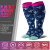 bropite 3 Pairs Plus Size Compression Socks Extra Wide Calf Women&Men 20-30mmHg Support Dancing Cycling Running Climbing view 3