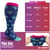 bropite 3 Pairs Plus Size Compression Socks Extra Wide Calf Women&Men 20-30mmHg Support Dancing Cycling Running Climbing view 4