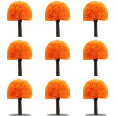 9pcs Screw on Webster Cobweb Duster Head for Pole | Spider Web Remover Brush | Cobweb Duster Head Attachment | Fits Standard 3/4 inch Threaded Poles (Orange)