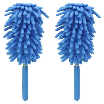 zdyCGTime Microfiber Duster, Microfiber Hand Duster Washable Microfibre Cleaning Tool Extendable Dusters for Cleaning Office, Car, Computer, Air Condition, Washable Duster(2Pack/Blue)