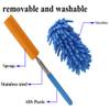 zdyCGTime Microfiber Duster, Microfiber Hand Duster Washable Microfibre Cleaning Tool Extendable Dusters for Cleaning Office, Car, Computer, Air Condition, Washable Duster(2Pack/Blue) view 4