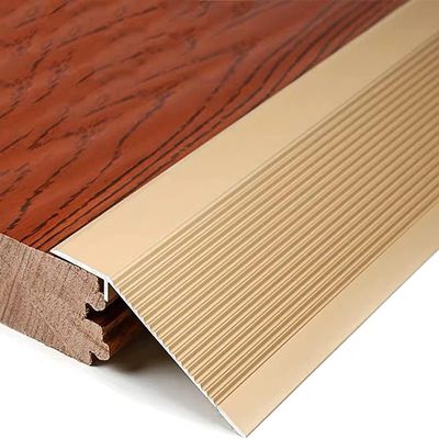 Floor Transition Strip Walkers Entry Ramp, Tack Strips for Carpet Installation, Door Ramp Threshold, Aluminum Metal Track, Floor Transition Strip Carpet to Tile ( Color : Gold , Size : Length 110cm/43