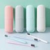 1pc Portable Toothbrush Storage Box Travel Tooth-Brushing Cup for Home Trip Beige Toothbrush Container Compact Design for Toothpaste Comb Storage view 3
