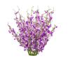 NURCIX Dancing Orchid Simulation Flower Five-Forked Mandarin Orchid Hotel Home Decoration Phalaenopsis Fake Flowers Silk Flowers (Purple Five-Forked Dancing Orchid) view 2