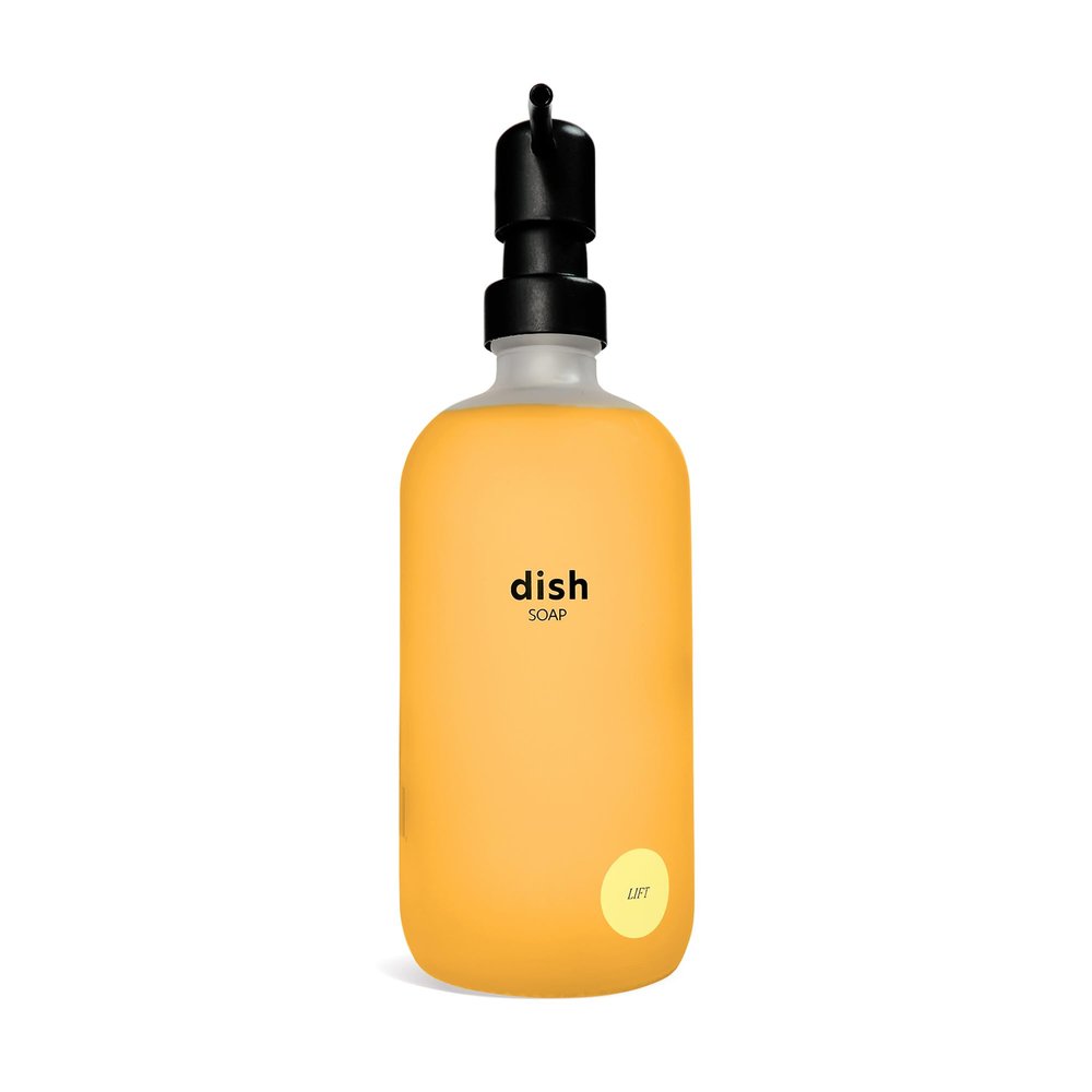 Everneat Concentrated Dish Soap - Lift | Lemongrass, Rosemary & Lemon Scent | Plant-Based, Cuts Grease | Eco-Friendly, Refillable Glass Bottle | Biodegradable