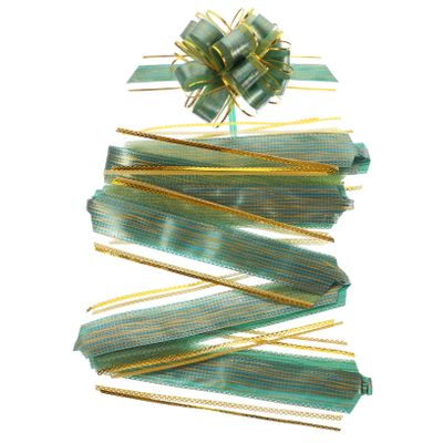 20pcs Green Decor Christmas Christmas Decor Pull Bows for Wrapping Present Box Ornaments Festival Pull Ribbon Green Bow Tie Plastic Decorations