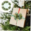20pcs Green Decor Christmas Christmas Decor Pull Bows for Wrapping Present Box Ornaments Festival Pull Ribbon Green Bow Tie Plastic Decorations view 4