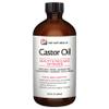 100% Pure Organic Castor Oil for Hair, Lash and Eyebrow Growth, Lymphatic Drainage, Stomach Discomfort and Skin Hydration | Hexane-Free, Cold Pressed and Unrefined in a 16.9 fl oz (500ml) Glass Bottle view 1