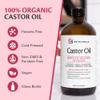 100% Pure Organic Castor Oil for Hair, Lash and Eyebrow Growth, Lymphatic Drainage, Stomach Discomfort and Skin Hydration | Hexane-Free, Cold Pressed and Unrefined in a 16.9 fl oz (500ml) Glass Bottle view 4