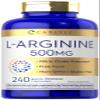 Carlyle L-Arginine 500 mg Capsules | 240 Count | Nitric Oxid Precursor | Free Form Amino Acid | Non-GMO & Gluten Free Supplement view 1