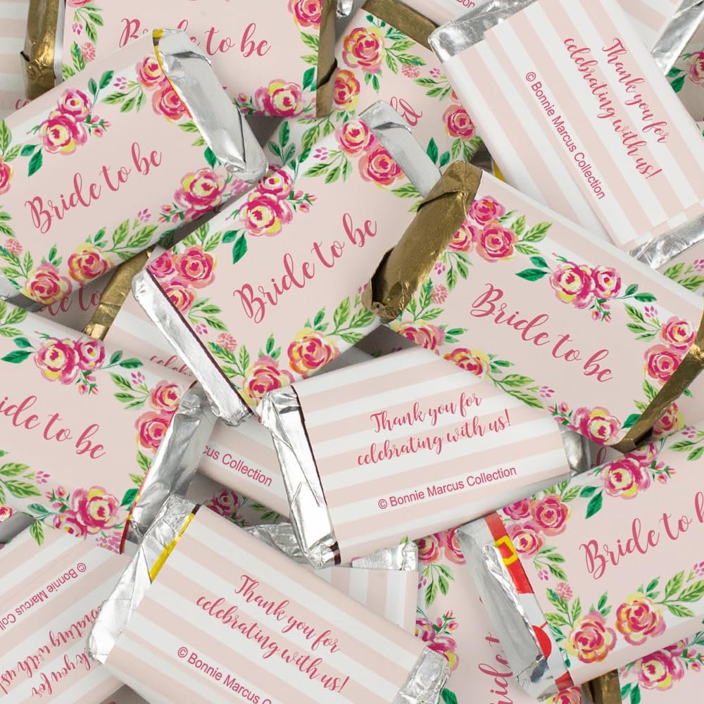 114 Pcs Floral Bridal Shower Candy Party Favors Miniatures Chocolate - No Assembly Required