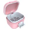 ARGOMAX Leak Proof Denture Bath Cup, Portable Soaking Denture Box, Denture Bath Case with Strainer, for Dentures and Braces (Pink + White). view 1