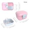 ARGOMAX Leak Proof Denture Bath Cup, Portable Soaking Denture Box, Denture Bath Case with Strainer, for Dentures and Braces (Pink + White). view 3