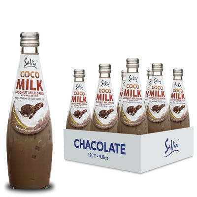 Savia - Coconut Milk Drink, Quality Coconut-Based Beverage, Made with Real Coconut Pulp & Natural, Delicious & Refreshing, Vegetarian, Gluten-Free(9.8oz, 12-Pack) (Chocolate)