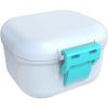 ARGOMAX Leak Proof Denture Bath Cup, Portable Soaking Denture Box, Denture Bath Case with Strainer, for Dentures and Braces (White + Cyan). view 2