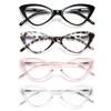 EYEURL 4-Pack Reading Glasses for Women, Fashion Cat Eye Blue Light Blocking Readers with Spring Hinges,3.50 Anti-Glare/UV Rays view 1